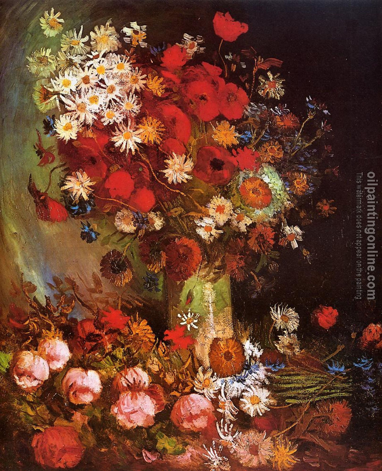 Gogh, Vincent van - Vase with Poppies, Cornflowers, Peonies and Chrysanthemums